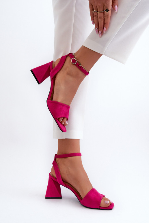 Sandales à talons hauts pour femmes en Eco Daim Fuchsia Upttima Sandales à talons hauts pour femmes en Eco Daim Fuchsia Upttima