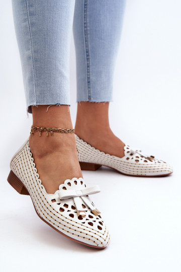 Ballerines ajourées avec rubans blanches Unstable