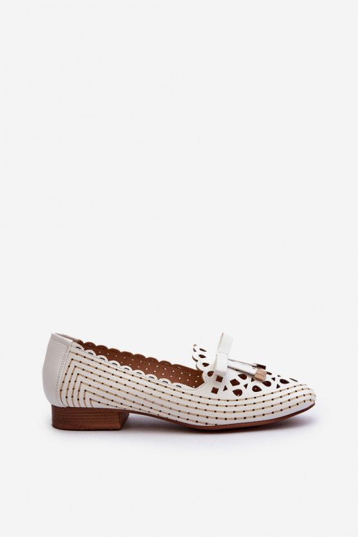 Ballerines ajourées avec rubans blanches Unstable