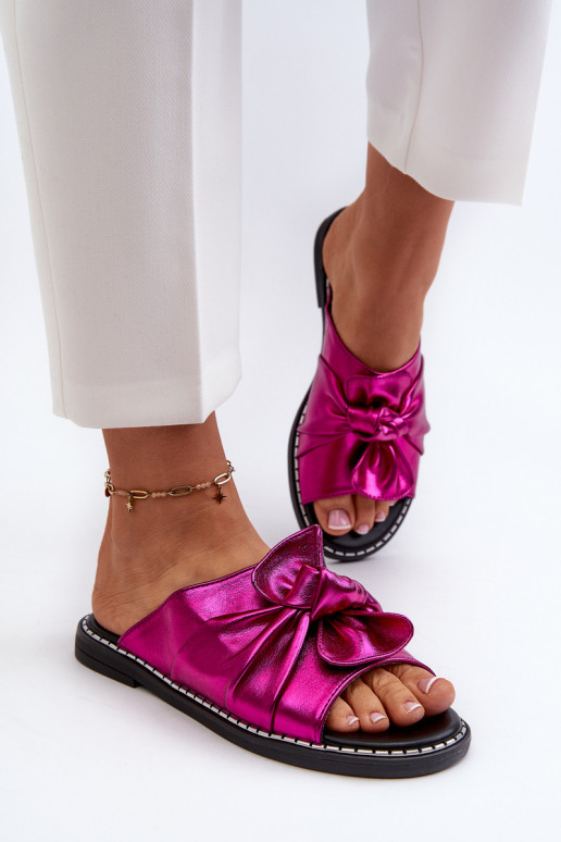 Chaussons pour femmes à talons larges couleur rose Nelvira