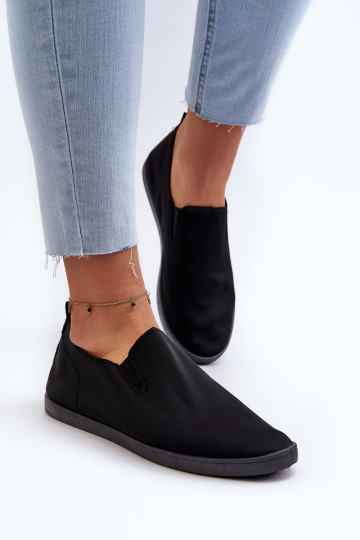 Baskets chaussures casual Slip-On couleur noire Lovinia
