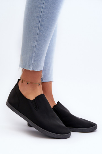 Baskets chaussures casual Slip-On couleur noire Lovinia 2