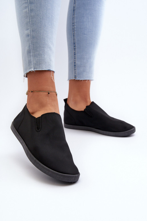 Baskets chaussures casual Slip-On couleur noire Lovinia