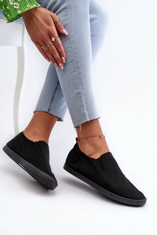Baskets chaussures casual Slip-On couleur noire Lovinia