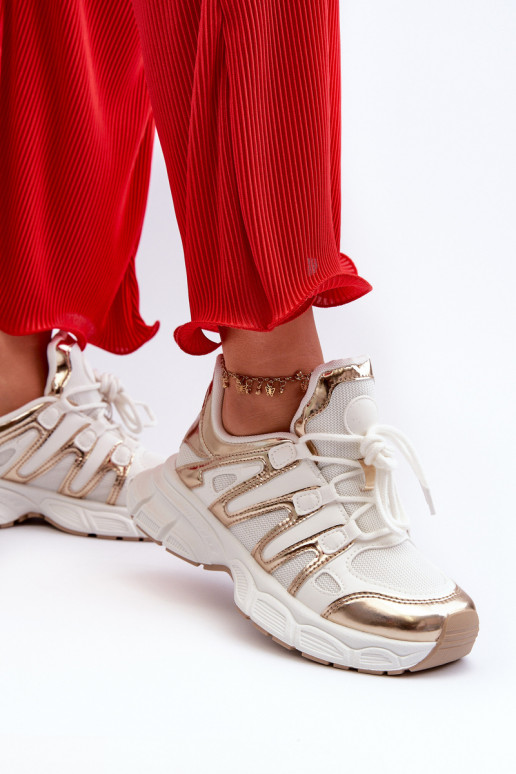 Baskets modèle chaussures Couleur blanc-or Ahmani Baskets modèle chaussures Couleur blanc-or Ahmani