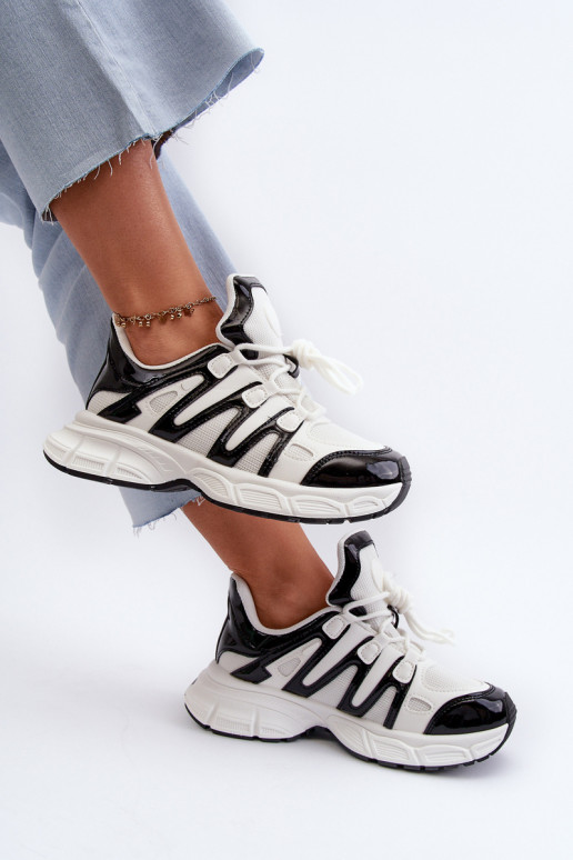 Baskets modèle chaussures couleur Blanc-noir Ahmani
