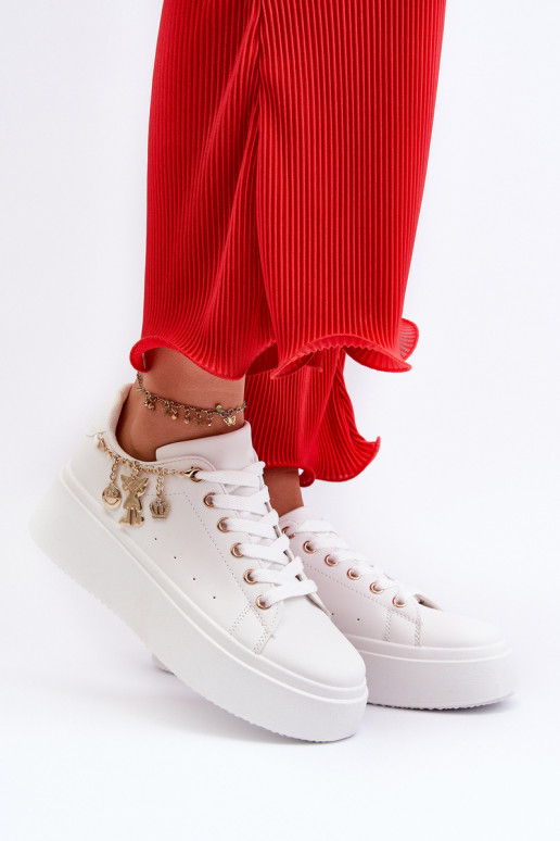 Chaussures modèle baskets avec plateforme en blanc Tivissa