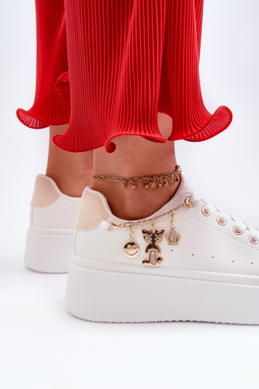 Chaussures modèle baskets à plateforme beige clair Tivissa