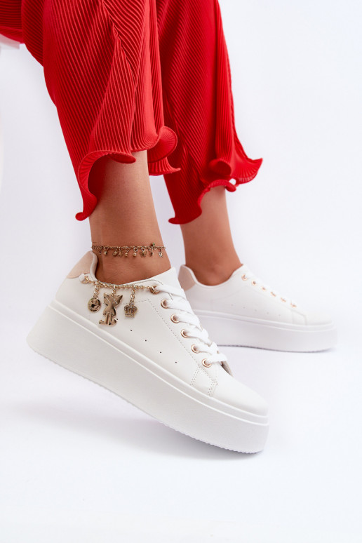 Chaussures modèle baskets à plateforme beige clair Tivissa