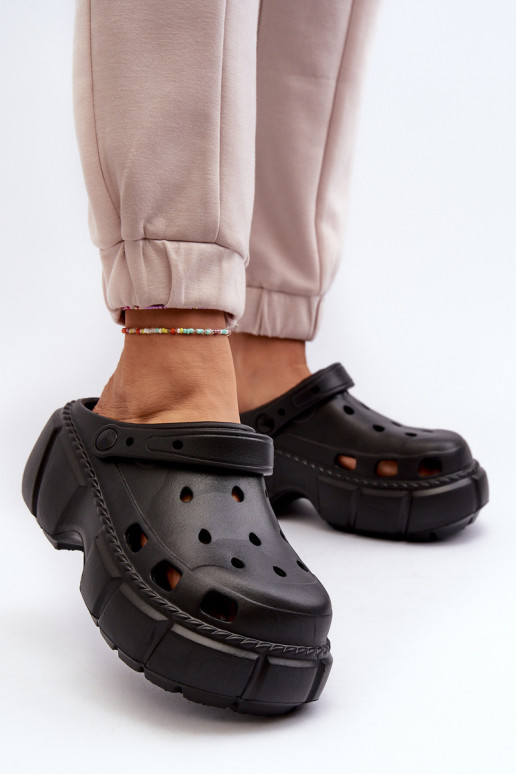 Chaussons femme Chaussons légers à semelles massives tendance de couleur noir Witima Chaussons femme Chaussons légers à semelles massives tendance de couleur noir Witima