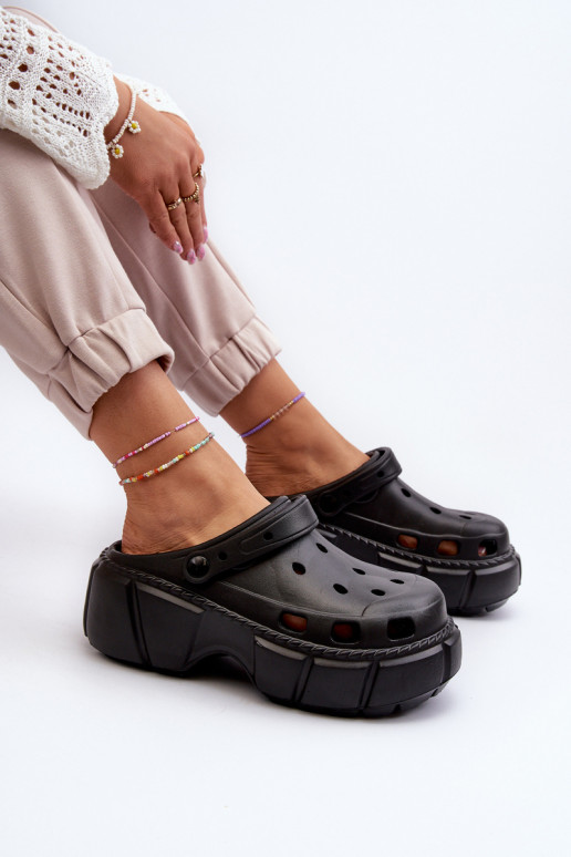 Chaussons femme Chaussons légers à semelles massives tendance de couleur noir Witima Chaussons femme Chaussons légers à semelles massives tendance de couleur noir Witima