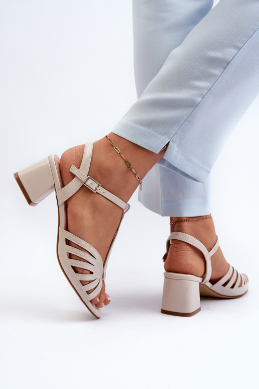 avec effet laqué Sandales à talons hauts élégantes Sergio Leone SK880 beige avec effet laqué Sandales à talons hauts élégantes Sergio Leone SK880 beige