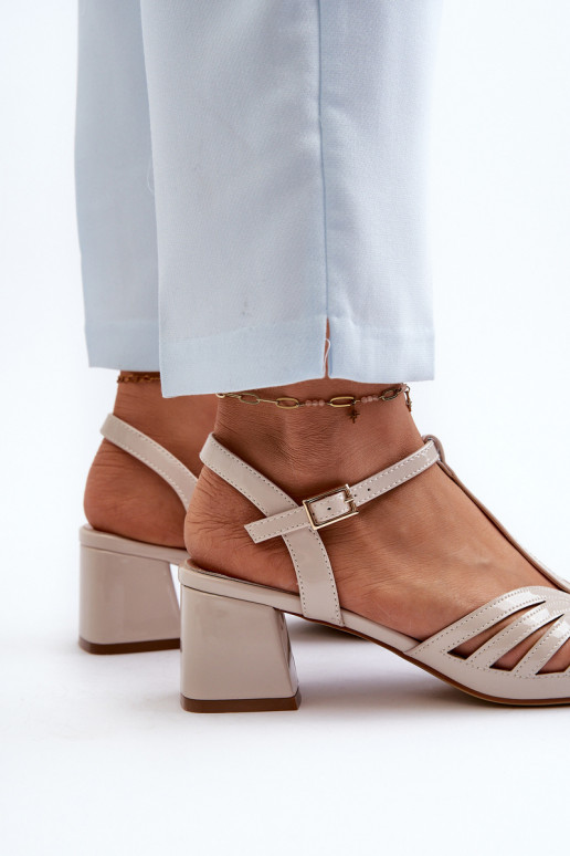 avec effet laqué Sandales à talons hauts élégantes Sergio Leone SK880 beige avec effet laqué Sandales à talons hauts élégantes Sergio Leone SK880 beige