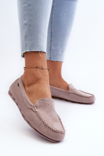 Mocassins en daim synthétique pour femmes, violets Amrutia