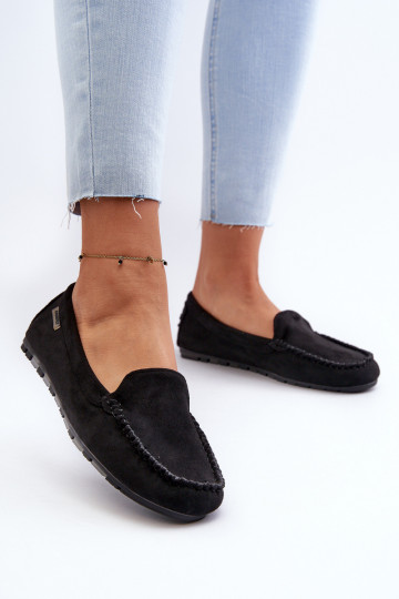 Mocassins pour femmes en Eco Suède Noir Amrutia 2