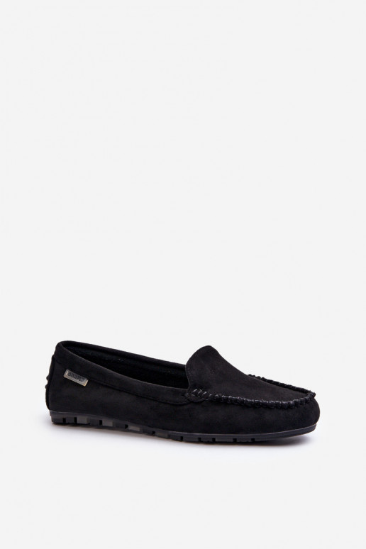 Mocassins pour femmes en Eco Suède Noir Amrutia