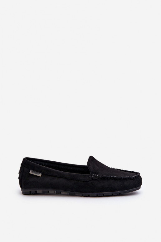 Mocassins pour femmes en Eco Suède Noir Amrutia
