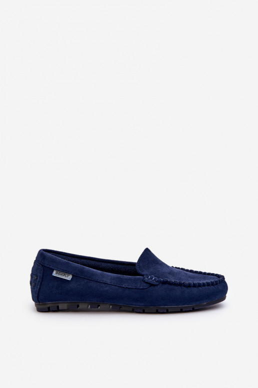 Mocassins Femme Daim Bio Bleu Marine Amrutia