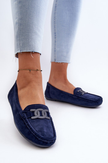 Mocassins en daim bleu foncé Rabell