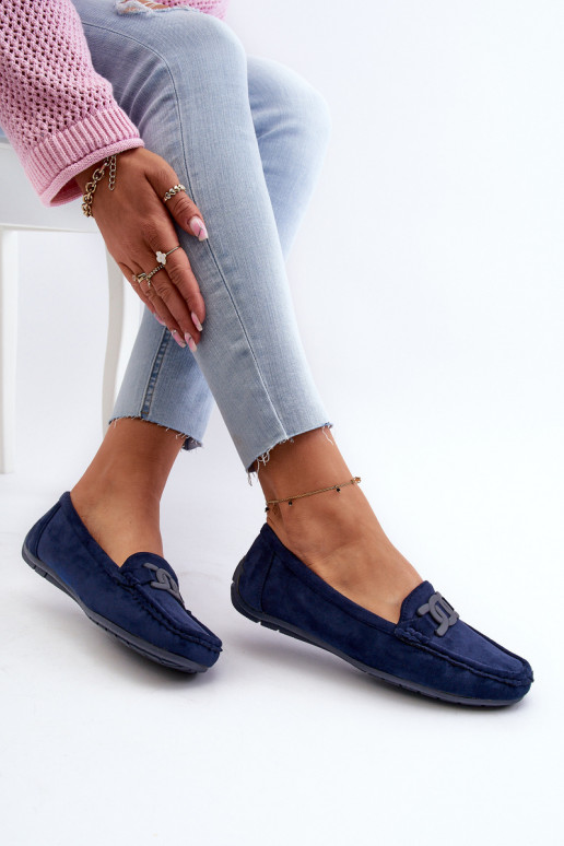 Mocassins en daim bleu foncé Rabell