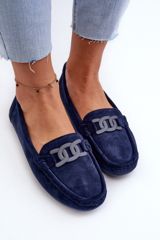 Mocassins en daim bleu foncé Rabell Mocassins en daim bleu foncé Rabell