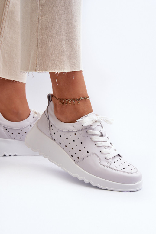 avec éléments ajourés Sneakers modèle chaussures cuir naturel couleur gris S.Barski LR482 avec éléments ajourés Sneakers modèle chaussures cuir naturel couleur gris S.Barski LR482