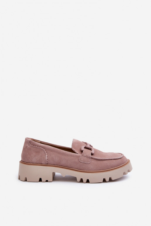 Mocassins en daim avec ornements D&A TW117 rose