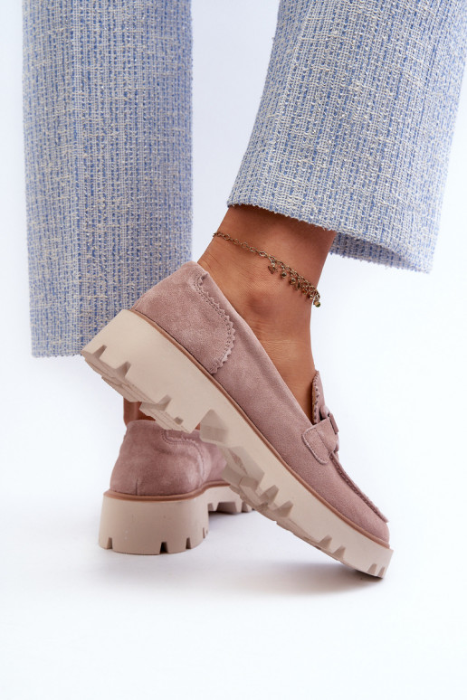 Mocassins en daim avec ornements D&A TW117 rose Mocassins en daim avec ornements D&A TW117 rose