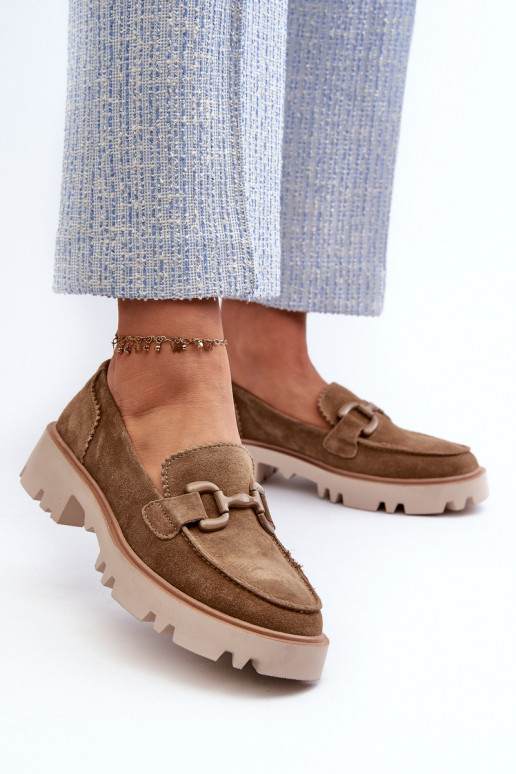 Mocassins en daim avec ornements D&A TW117 marron