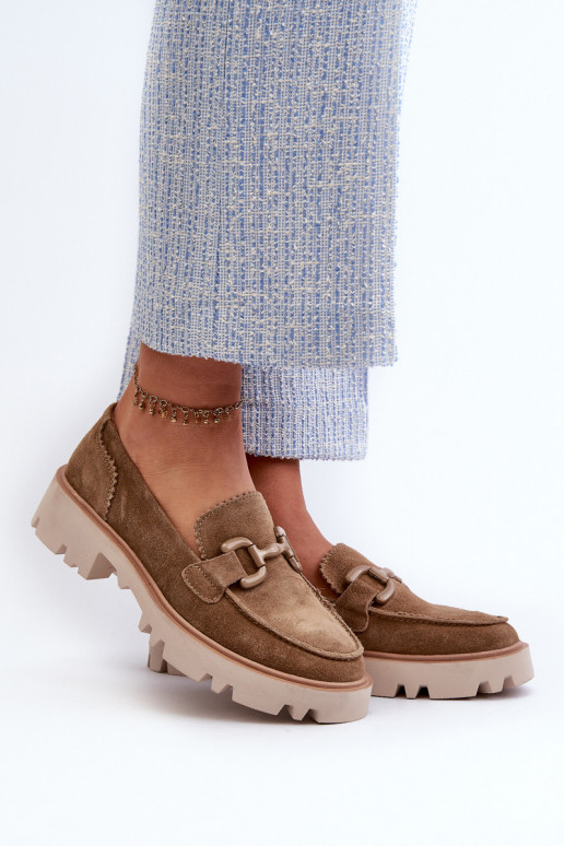 Mocassins en daim avec ornements D&A TW117 marron
