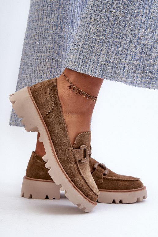 Mocassins en daim avec ornements D&A TW117 marron