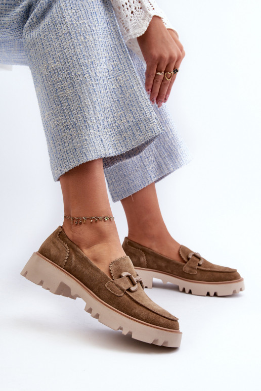 Mocassins en daim avec ornements D&A TW117 marron