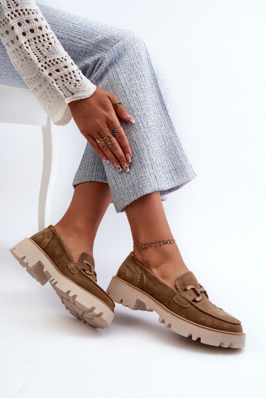 Mocassins en daim avec ornements D&A TW117 marron