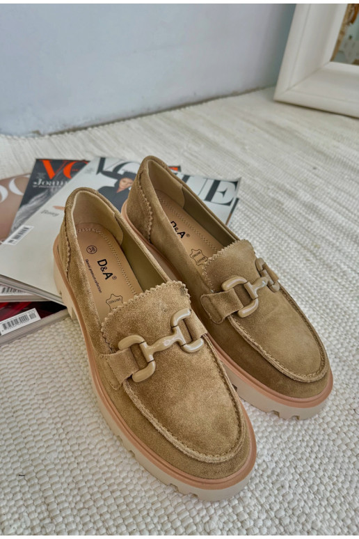 Mocassins en daim avec ornements D&A TW117 marron