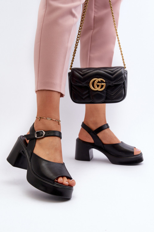 Sandales à talons pour femmes Vinceza 66627 noir