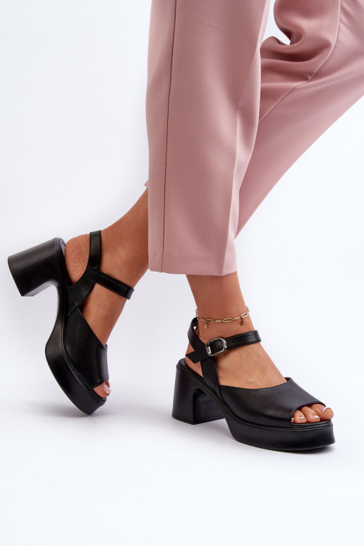 Sandales à talons pour femmes Vinceza 66627 noir