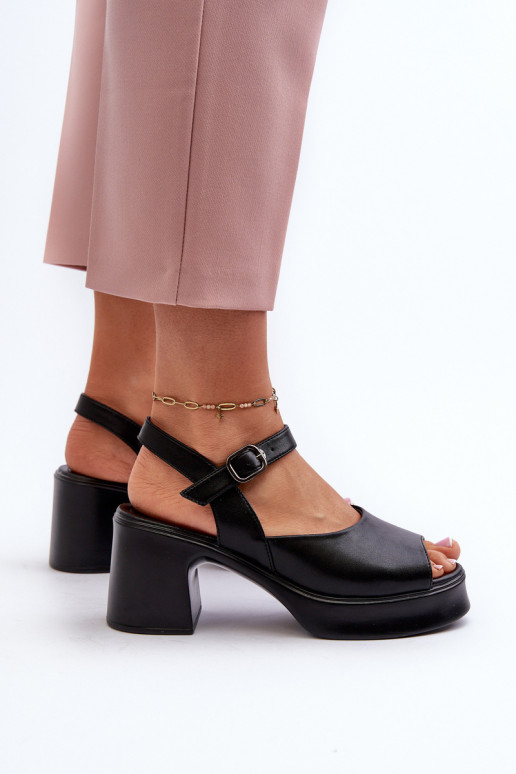 Sandales à talons pour femmes Vinceza 66627 noir