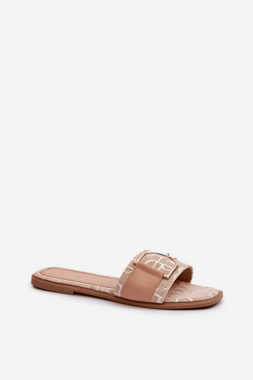 avec brillance Chaussons femme avec ornements beige Taleci