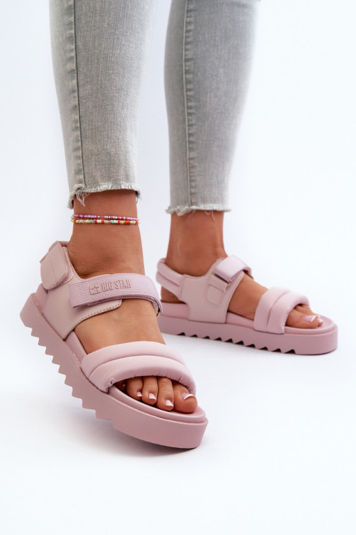 Sandales femme à plateforme Big Star NN274753 couleur rose