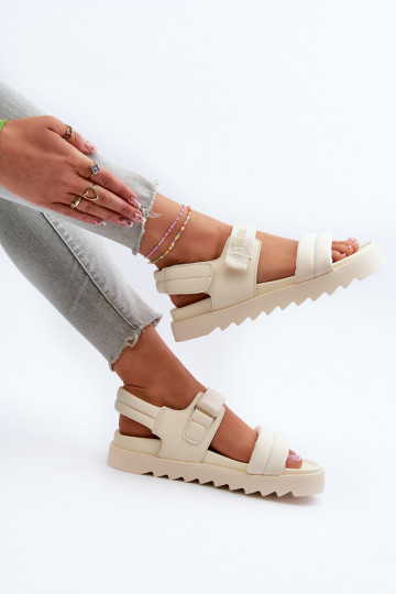 Sandales plateforme femme Big Star NN274751 beige 2