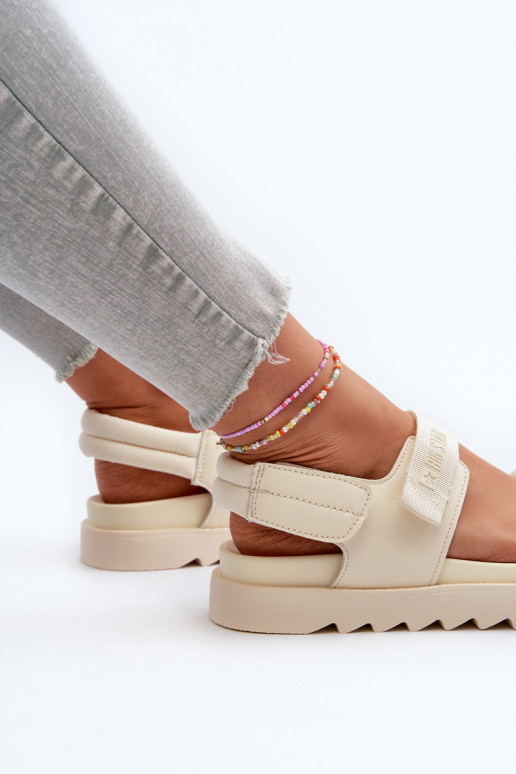 Sandales plateforme femme Big Star NN274751 beige