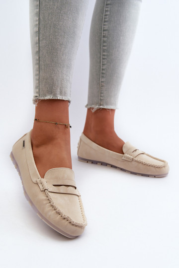 mocassins pour femmes en éco-cuir de couleur ivoire Celoria
