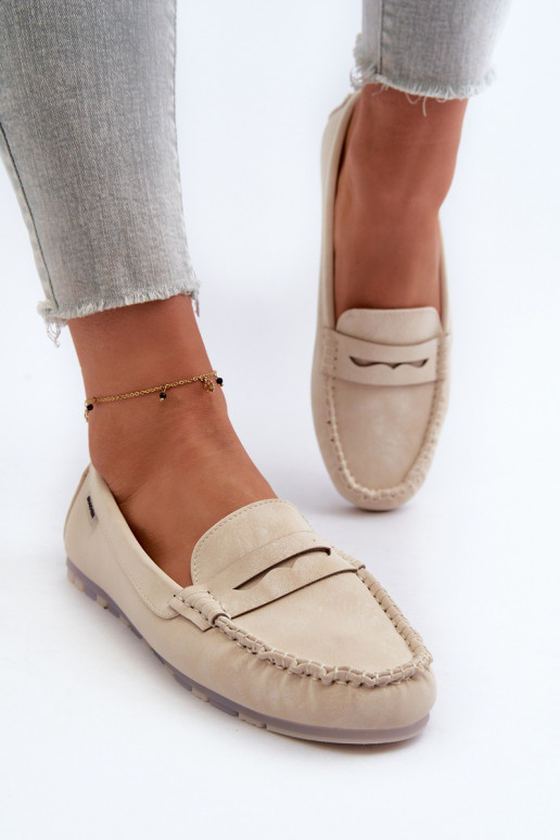 mocassins pour femmes en éco-cuir de couleur ivoire Celoria