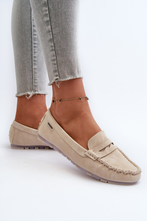 mocassins pour femmes en éco-cuir de couleur ivoire Celoria