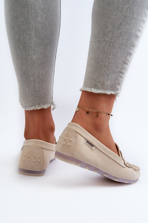 mocassins pour femmes en éco-cuir de couleur ivoire Celoria