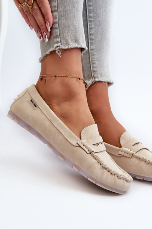 mocassins pour femmes en éco-cuir de couleur ivoire Celoria