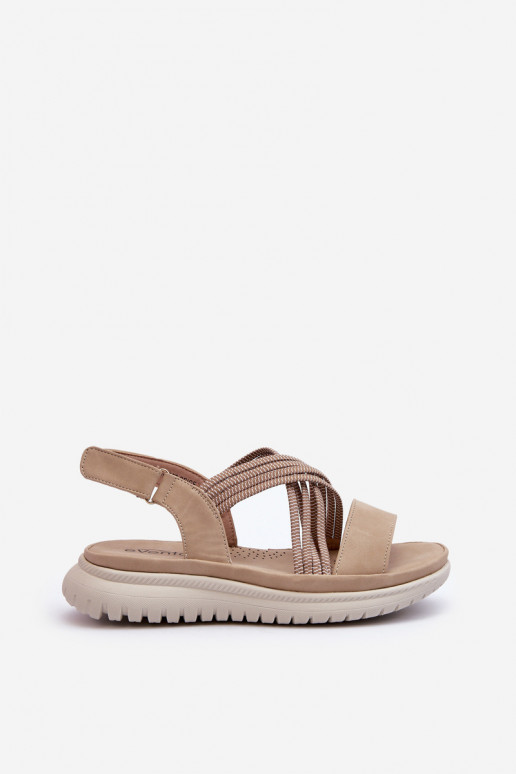Sandales confortables à fermetures adhésives de couleur beige Ceclea Sandales confortables à fermetures adhésives de couleur beige Ceclea