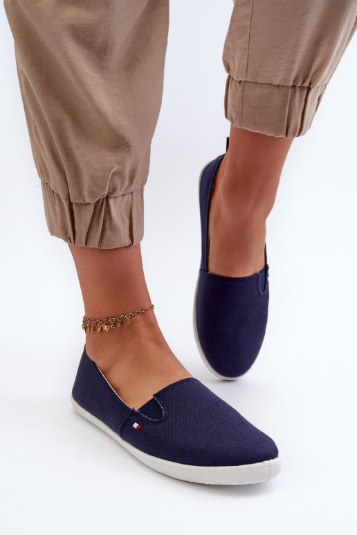 Baskets chaussures casual Slip-On couleur bleu foncé Adrancia