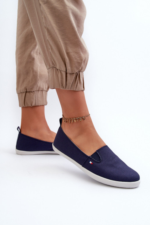 Baskets chaussures casual Slip-On couleur bleu foncé Adrancia Baskets chaussures casual Slip-On couleur bleu foncé Adrancia