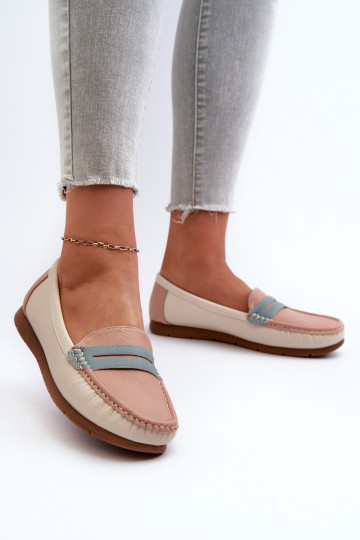 mocassins pour femmes en éco-cuir rose Wikitara